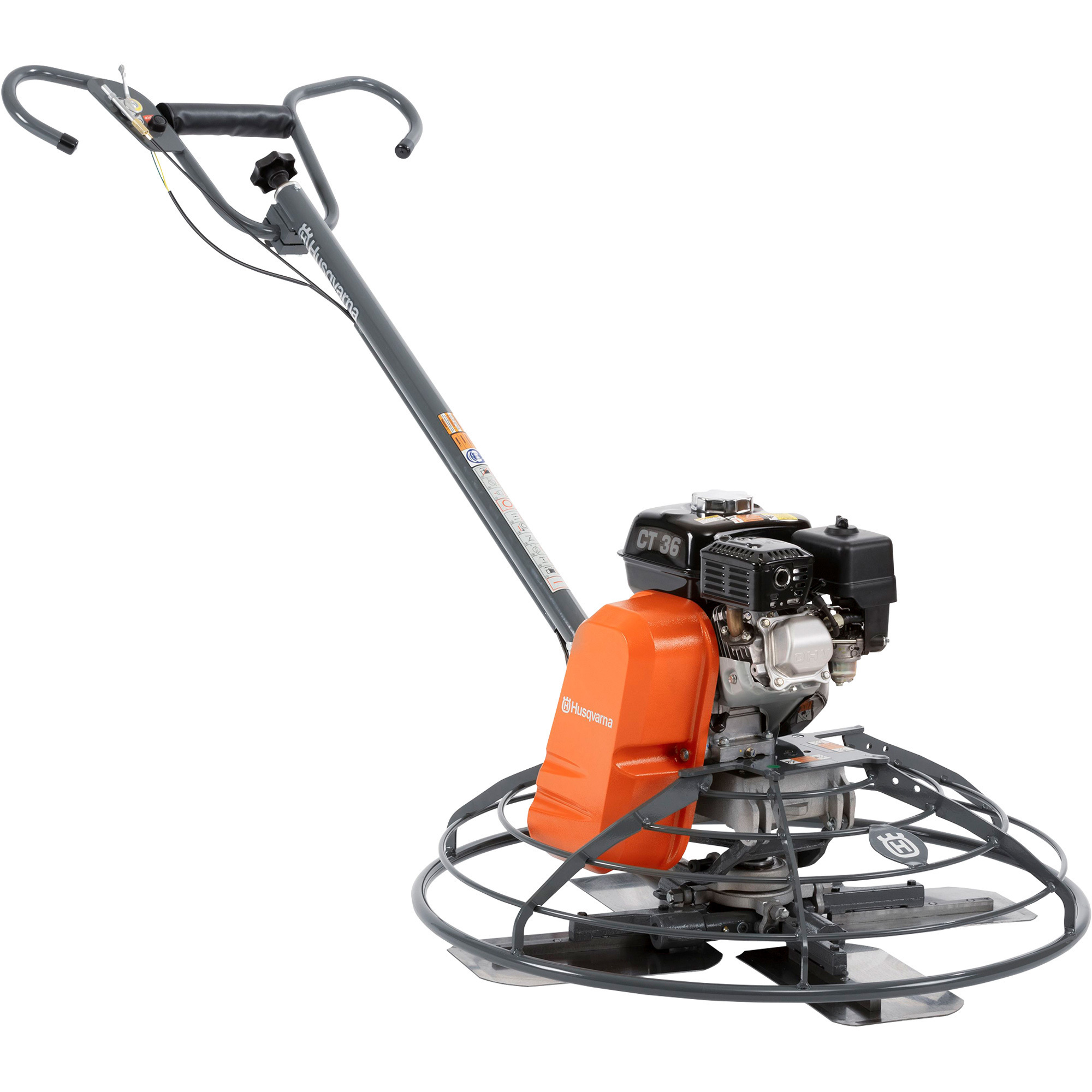 Husqvarna Walk Behind Concrete Trowel, 36in. Diameter, 8 HP Honda GX 240, Twist Pitch Handle, Model# CT 36-8A-V
